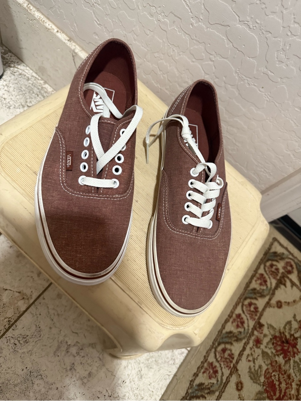 Vans Brown Canvas Lace-Up Fashion Sneakers